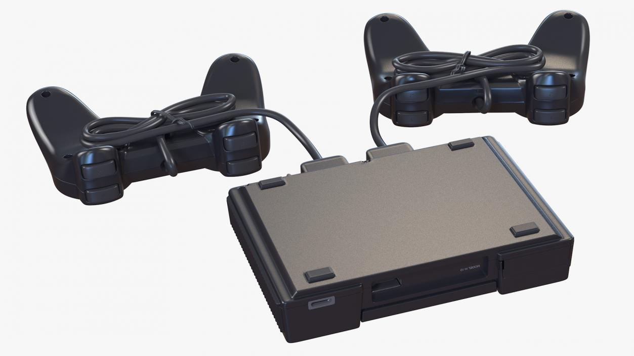 Old Gaming Console with Controller 3D model