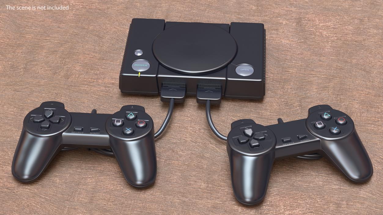 Old Gaming Console with Controller 3D model