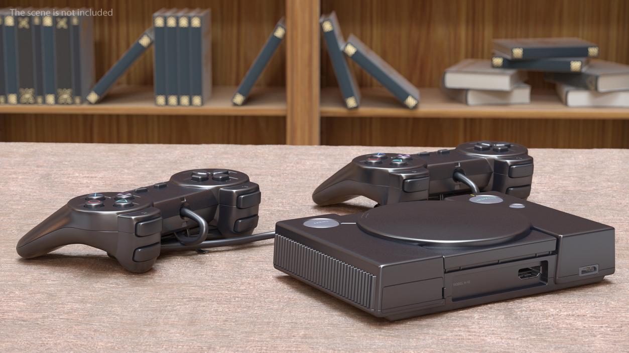 Old Gaming Console with Controller 3D model