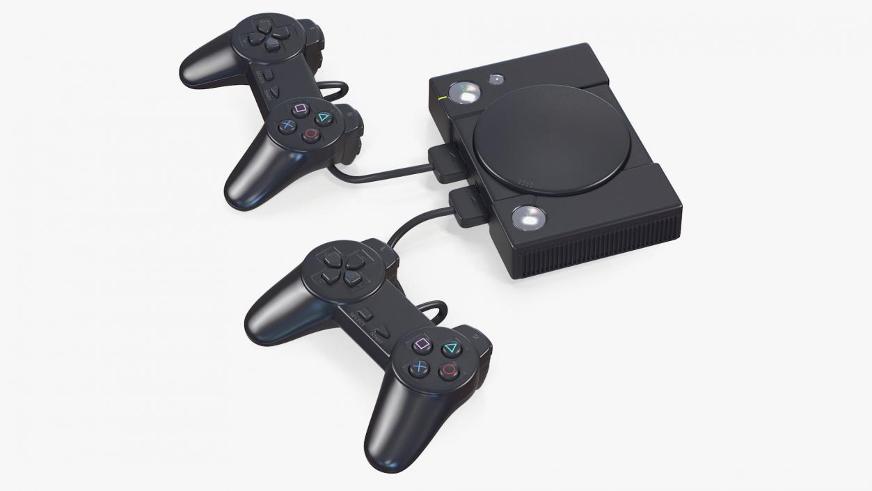 Old Gaming Console with Controller 3D model