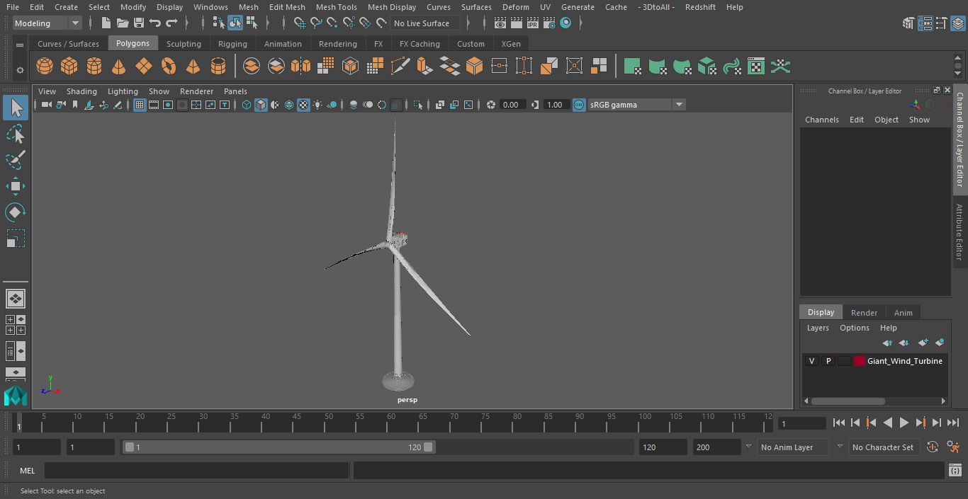 3D Giant Wind Turbine model