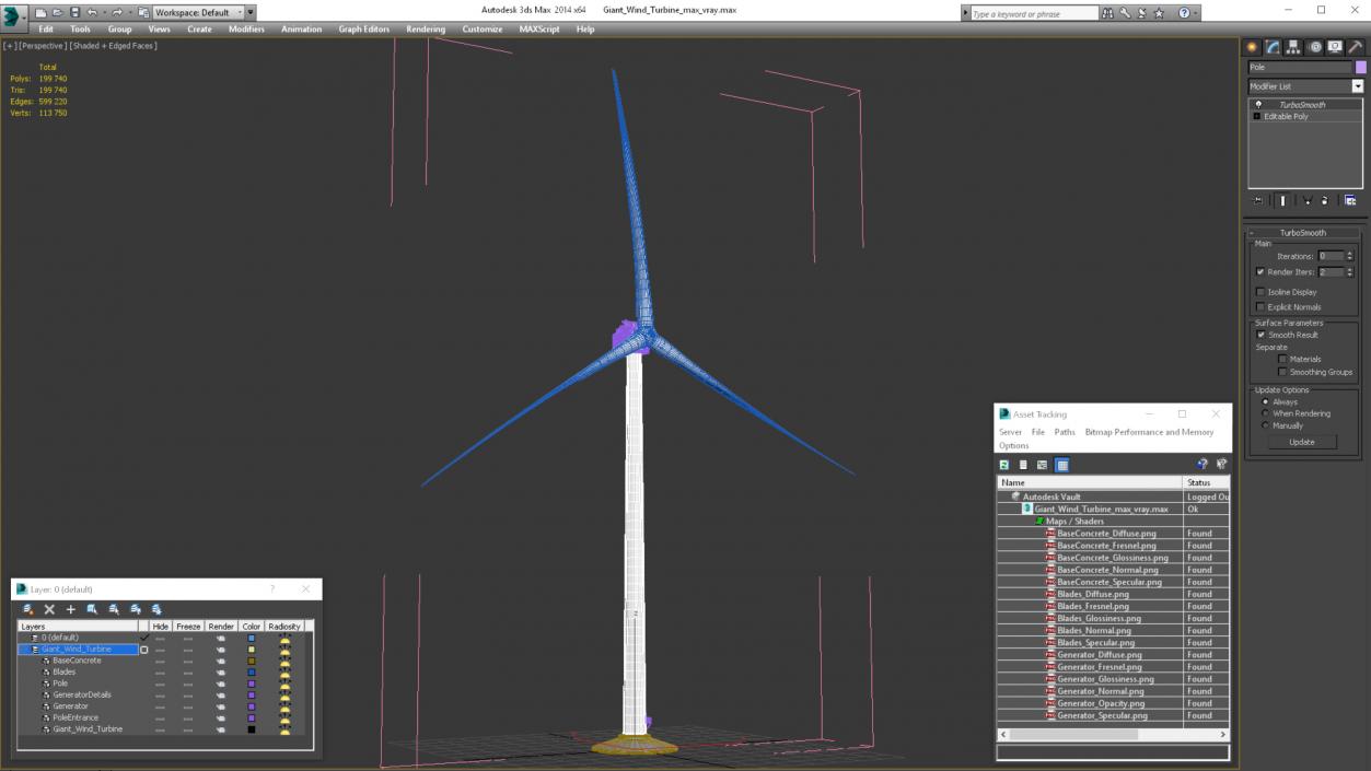 3D Giant Wind Turbine model