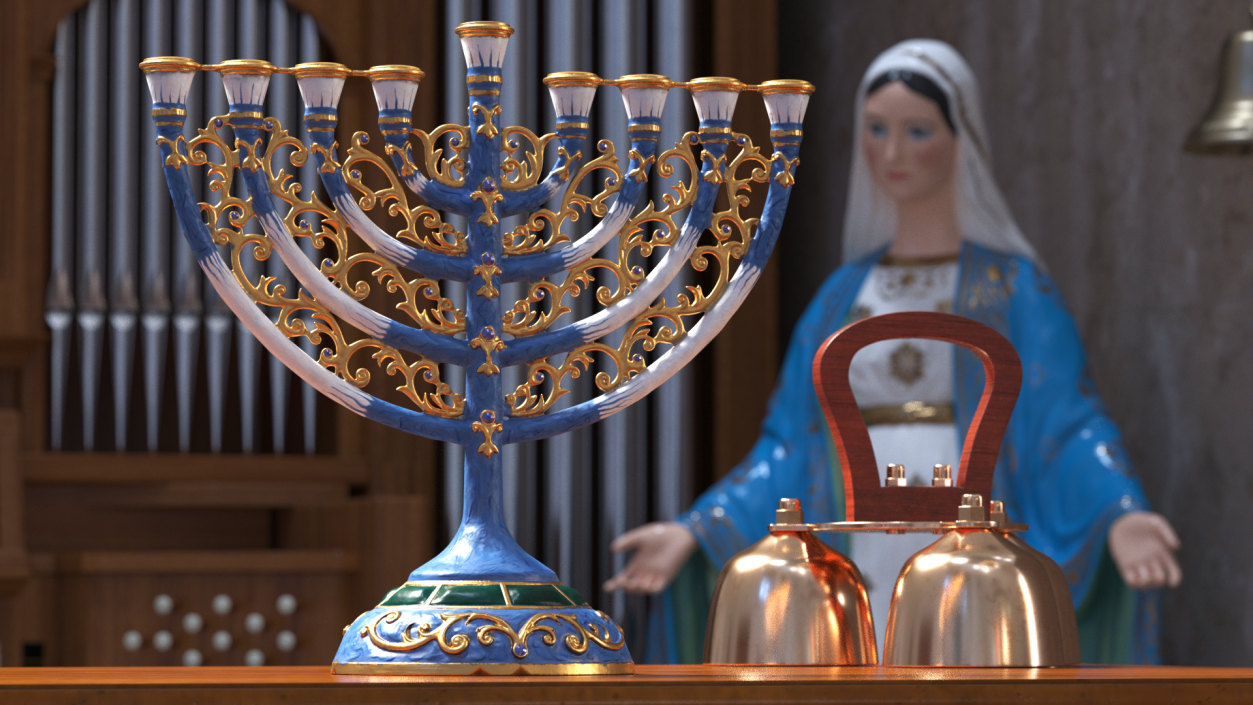 Handmade Hanukkah Candlestick 3D model