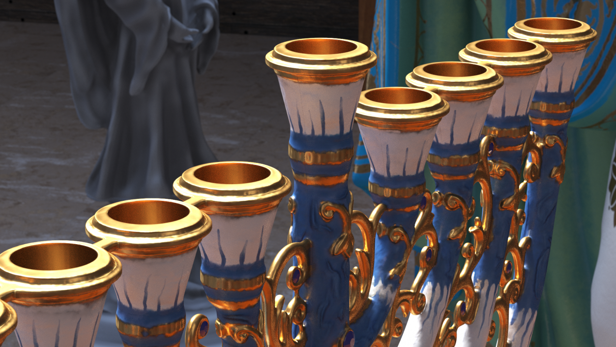 Handmade Hanukkah Candlestick 3D model