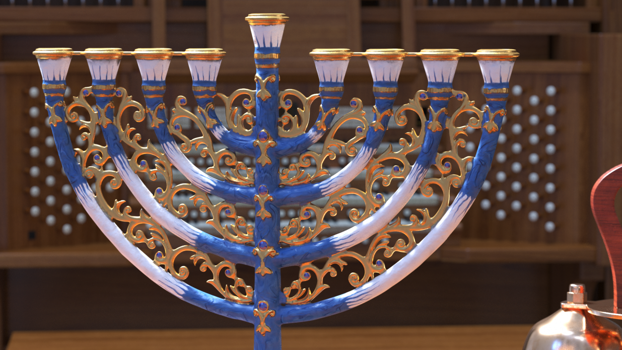 Handmade Hanukkah Candlestick 3D model