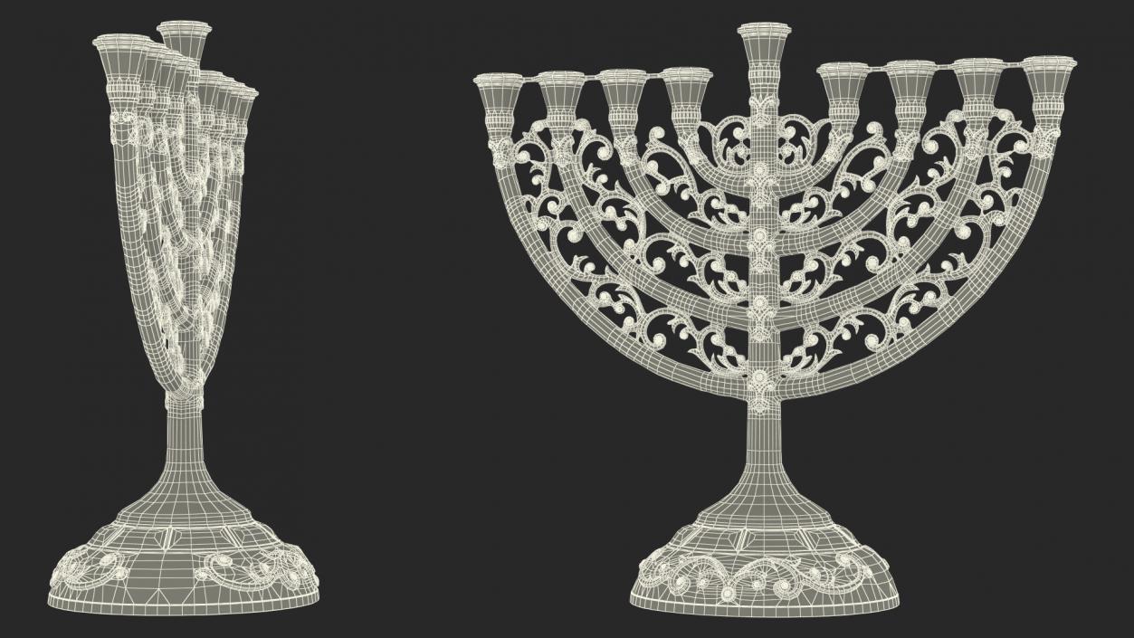 Handmade Hanukkah Candlestick 3D model