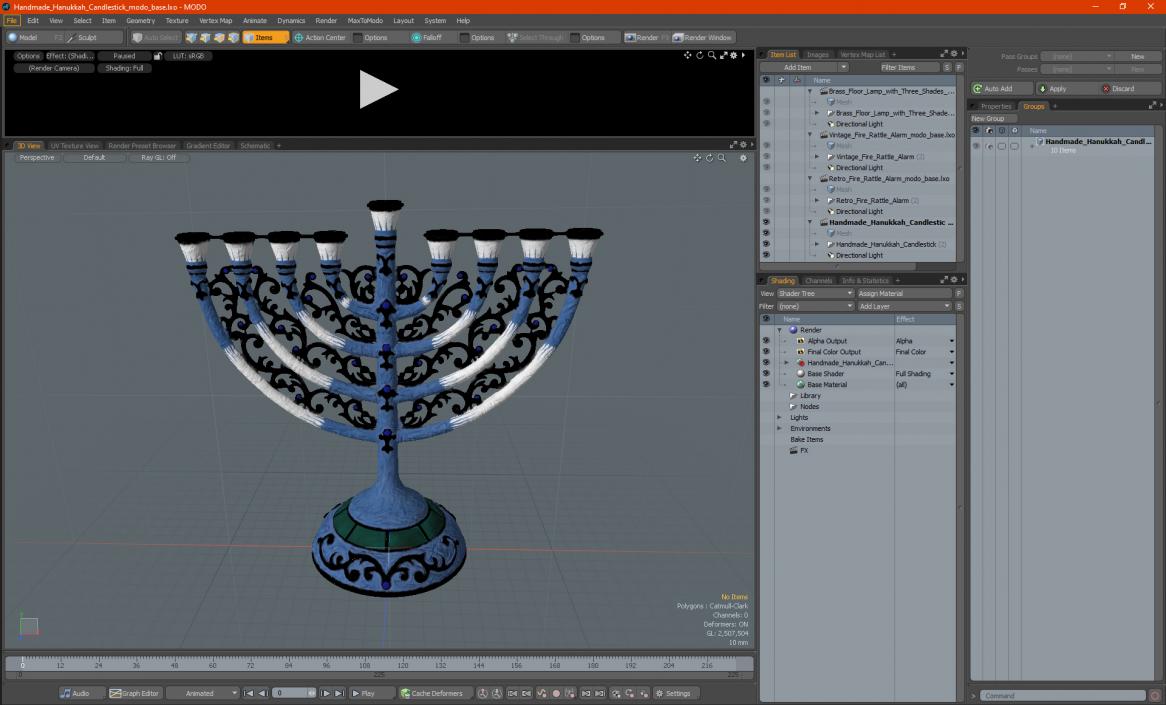 Handmade Hanukkah Candlestick 3D model