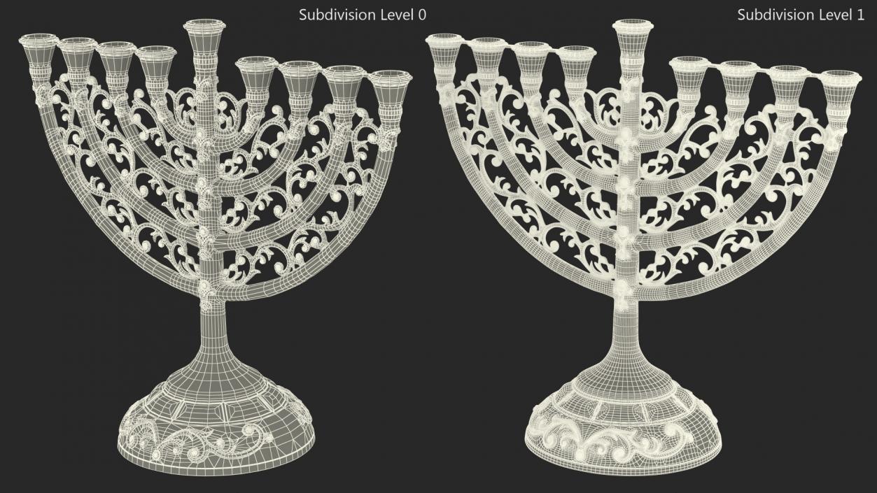 Handmade Hanukkah Candlestick 3D model