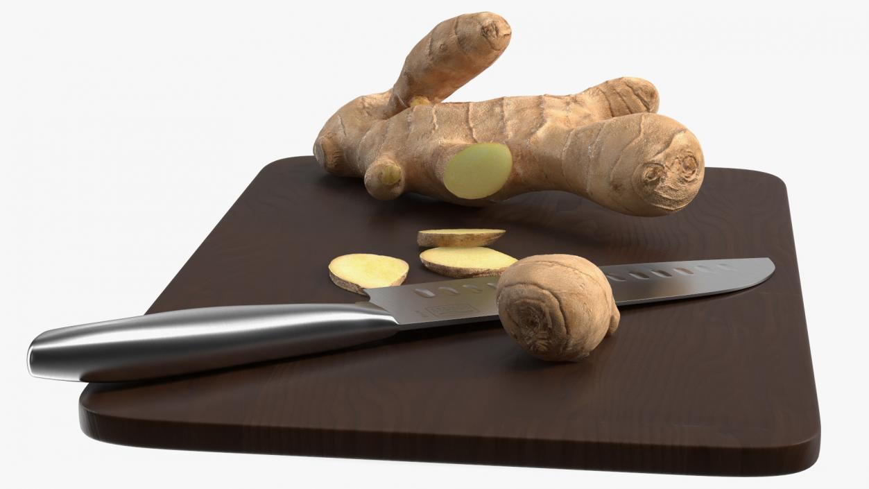 Sliced Ginger Cutting Board 3D