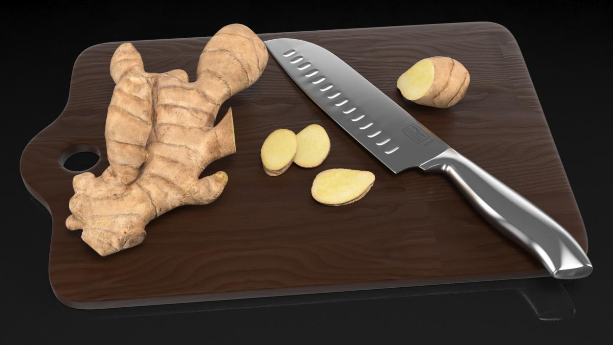 Sliced Ginger Cutting Board 3D