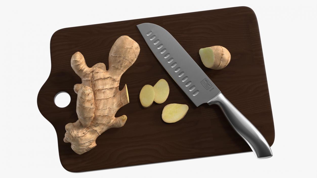 Sliced Ginger Cutting Board 3D