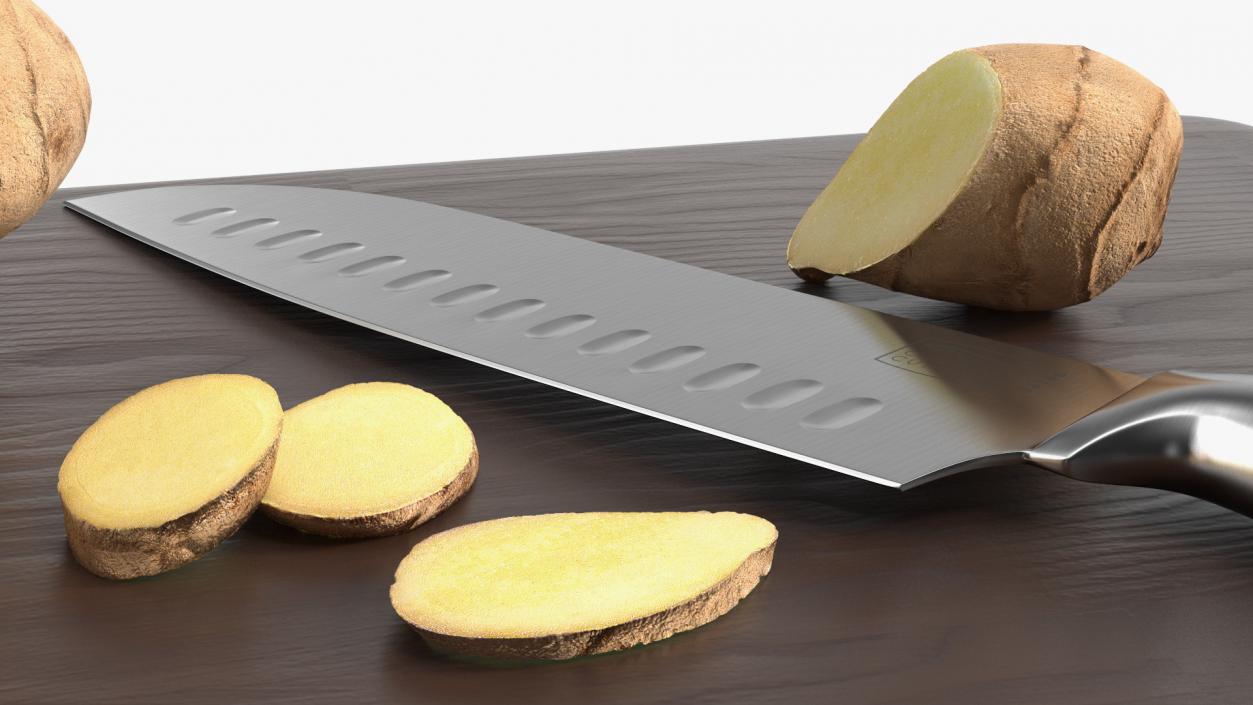 Sliced Ginger Cutting Board 3D