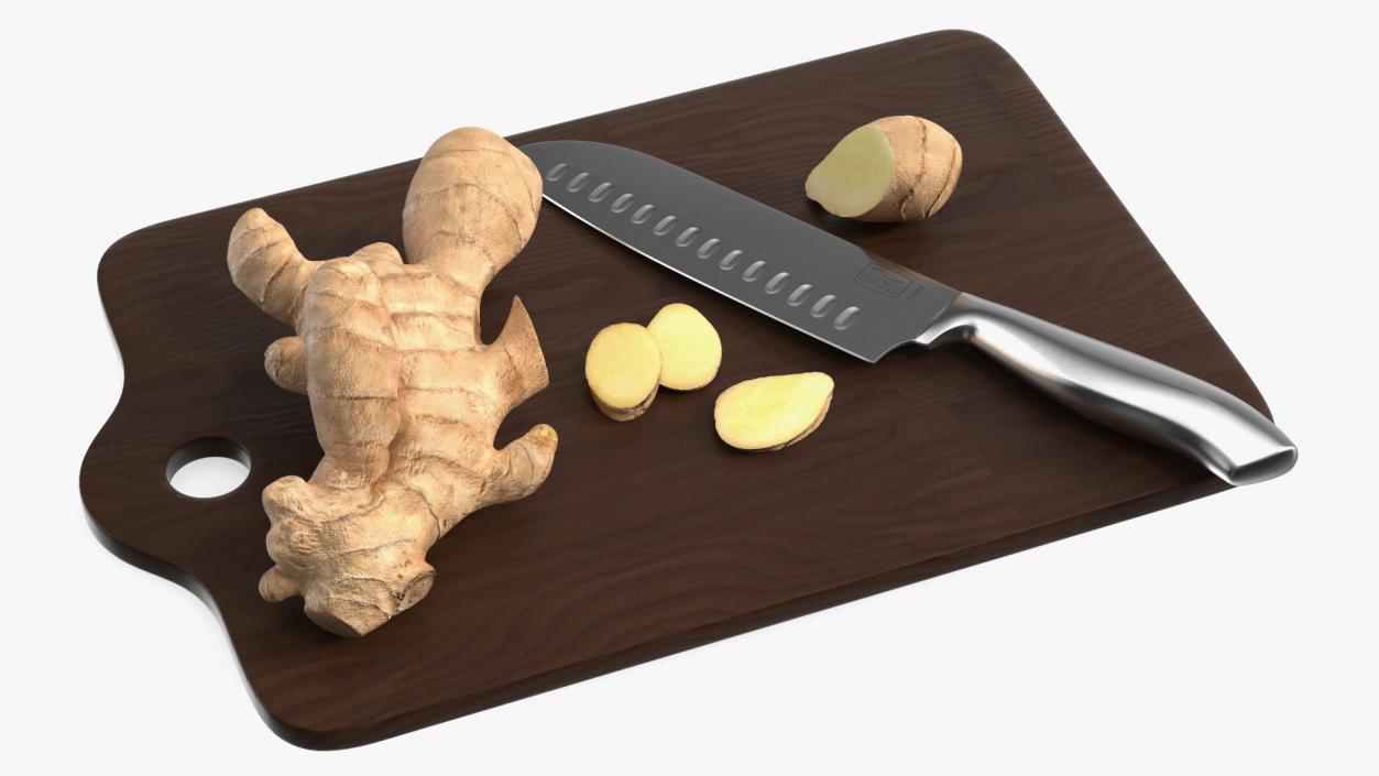 Sliced Ginger Cutting Board 3D