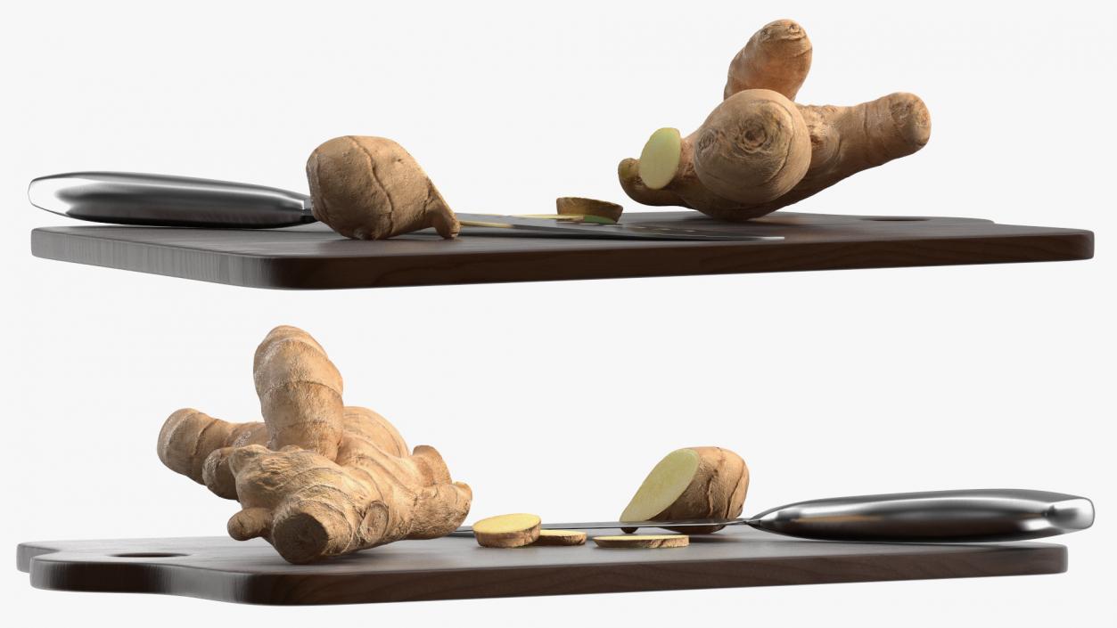 Sliced Ginger Cutting Board 3D