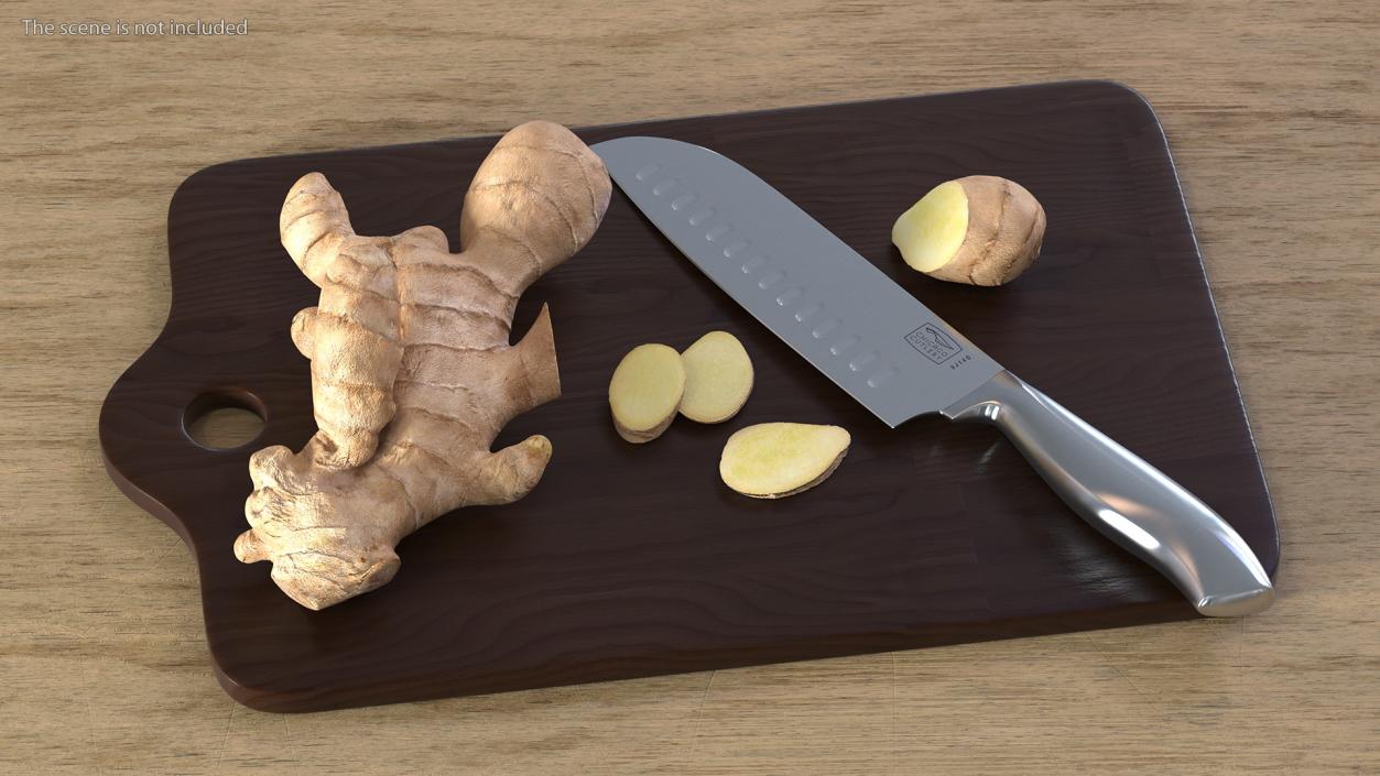 Sliced Ginger Cutting Board 3D