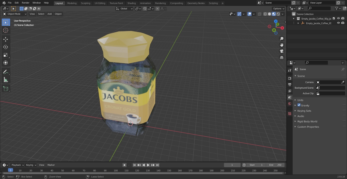 Empty Jacobs Coffee 95g Jar 3D