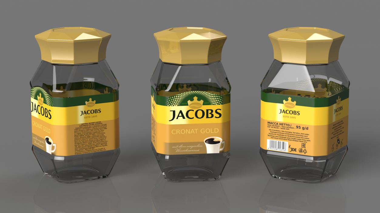 Empty Jacobs Coffee 95g Jar 3D