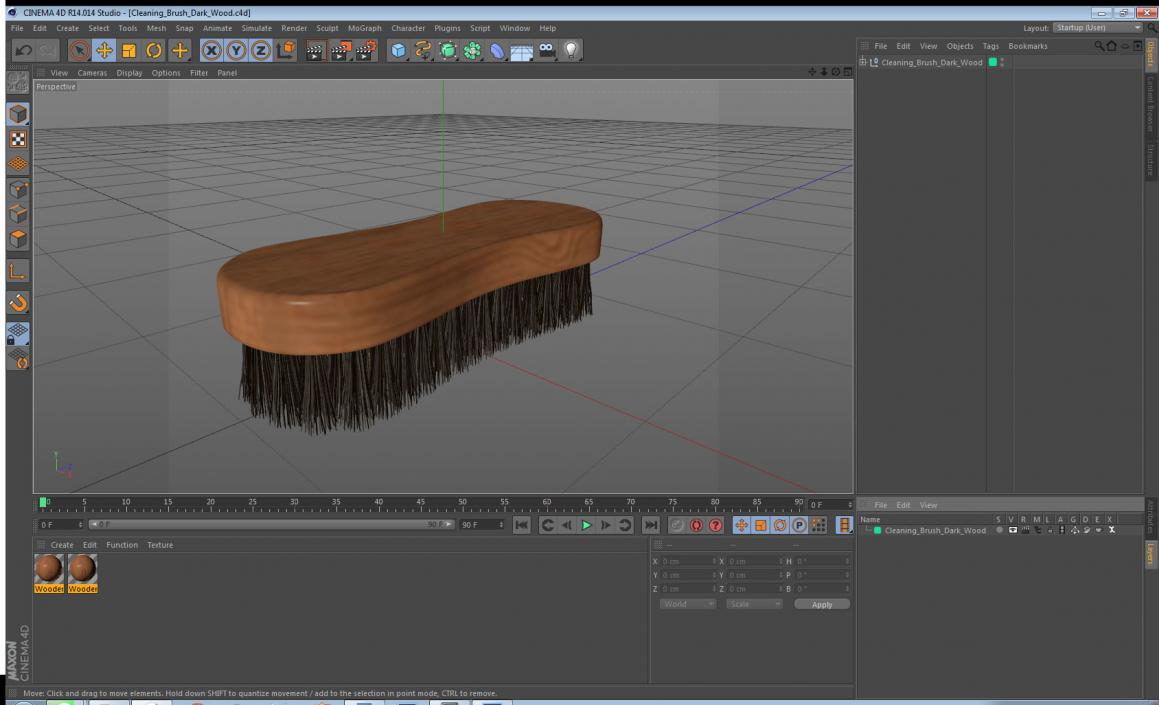 Cleaning Brush Dark Wood 3D model