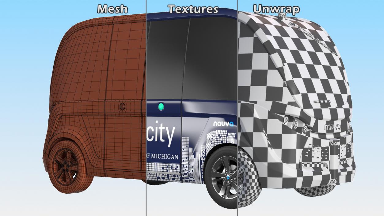 Driverless Bus Navya Arma Exterior Only 3D model