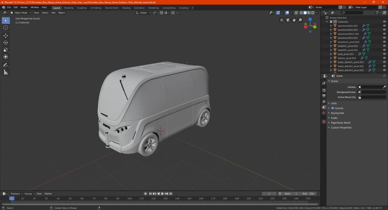 Driverless Bus Navya Arma Exterior Only 3D model