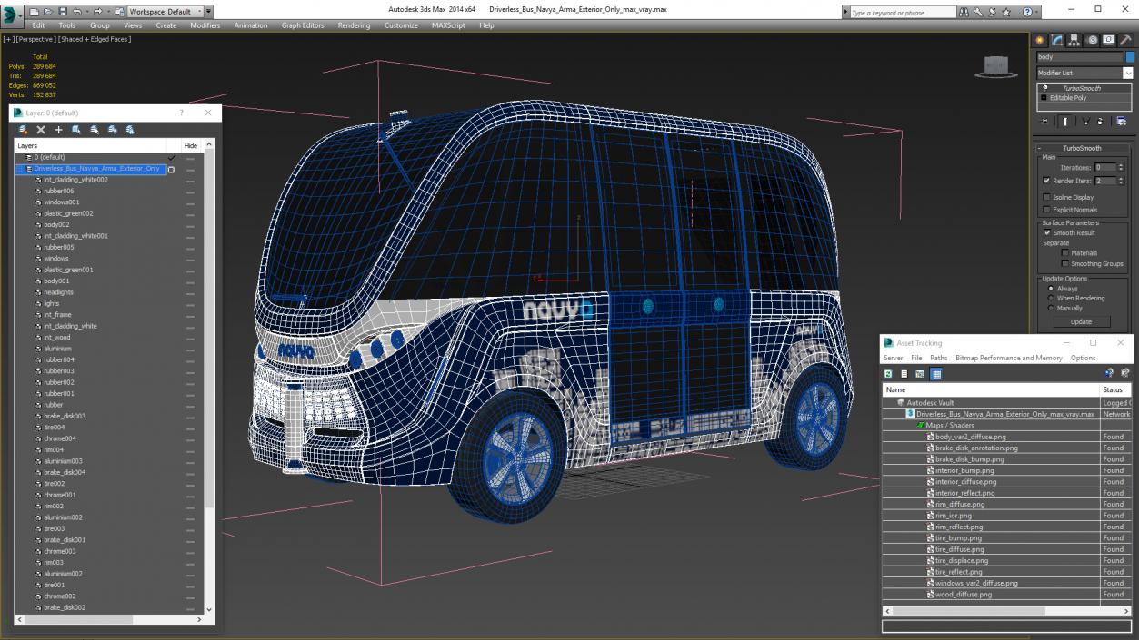 Driverless Bus Navya Arma Exterior Only 3D model