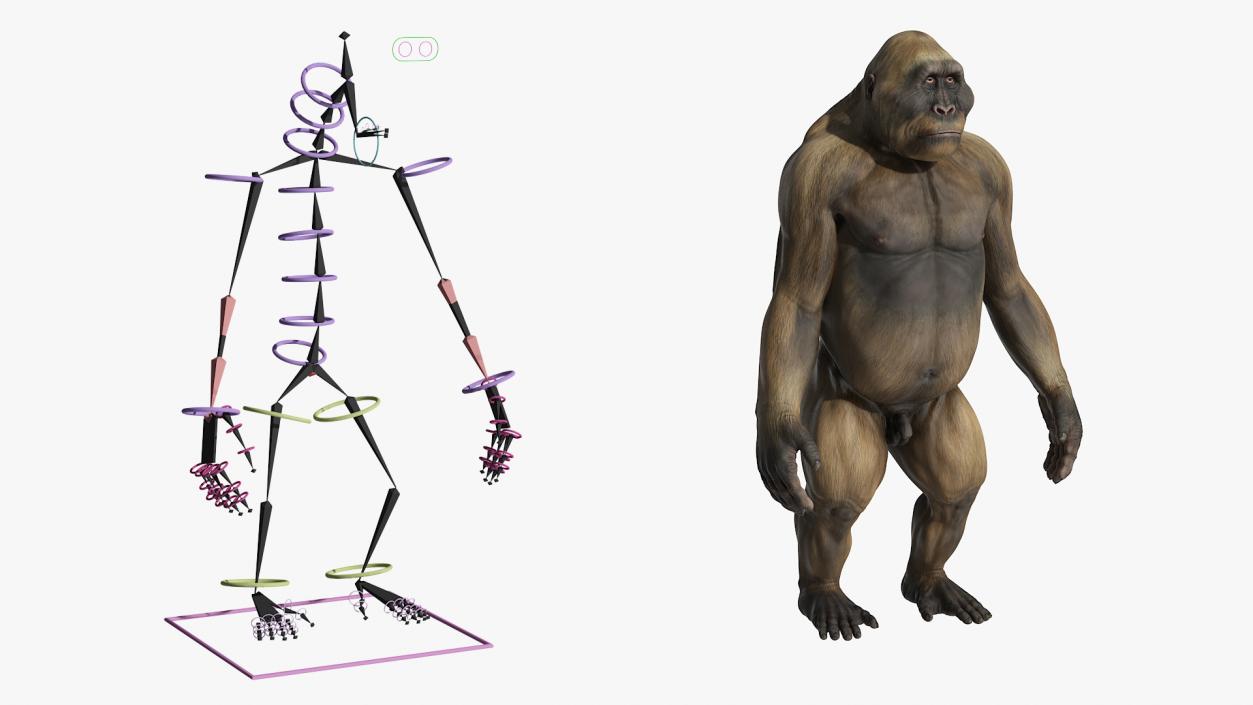 3D model Big Ape Gigantopithecus Rigged