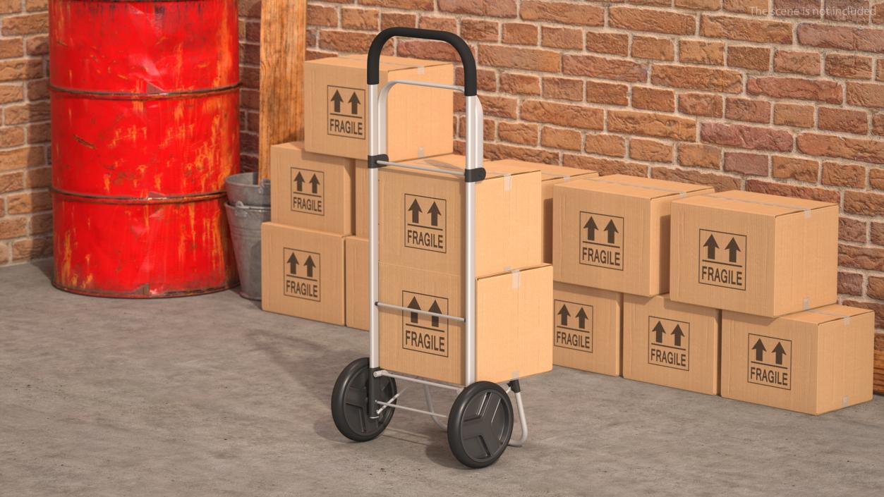 3D Two Wheel Compact Luggage Cart with Boxes