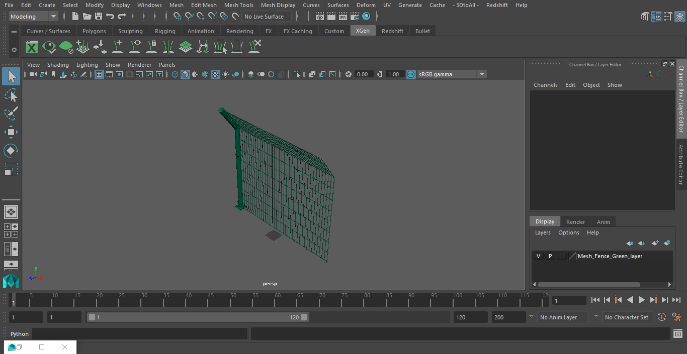 3D Mesh Fence Green