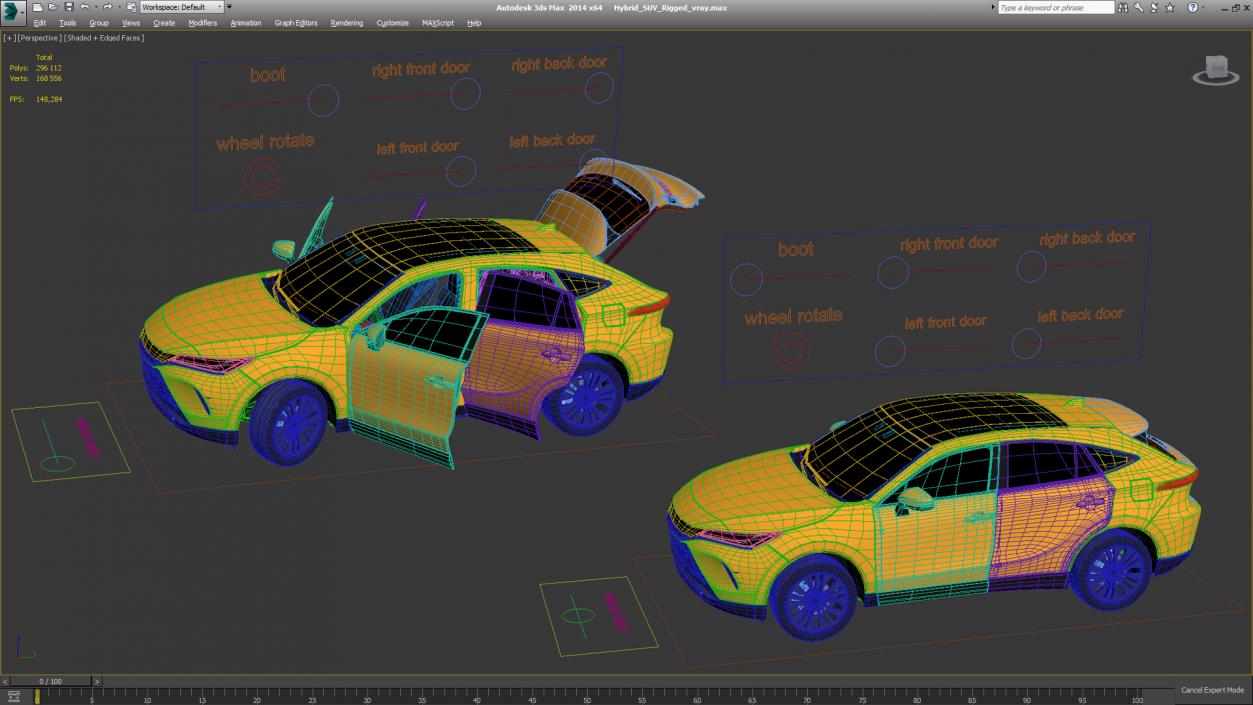 Hybrid SUV Rigged 3D