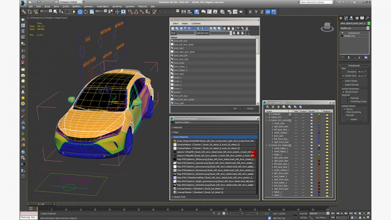 Hybrid SUV Rigged 3D