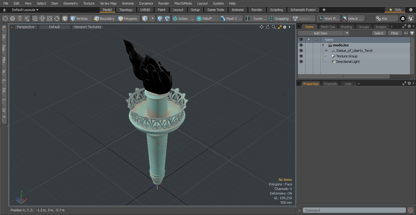 3D Statue of Liberty Torch model