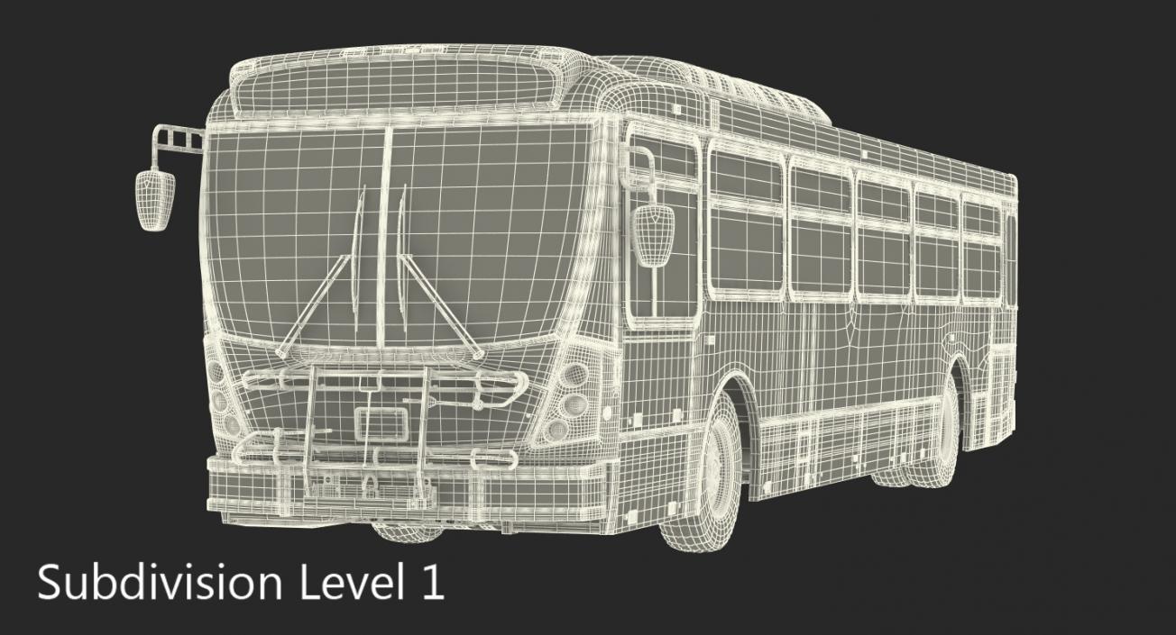 Bus Nabi Model 416 Miami Dade Transit Rigged 3D model