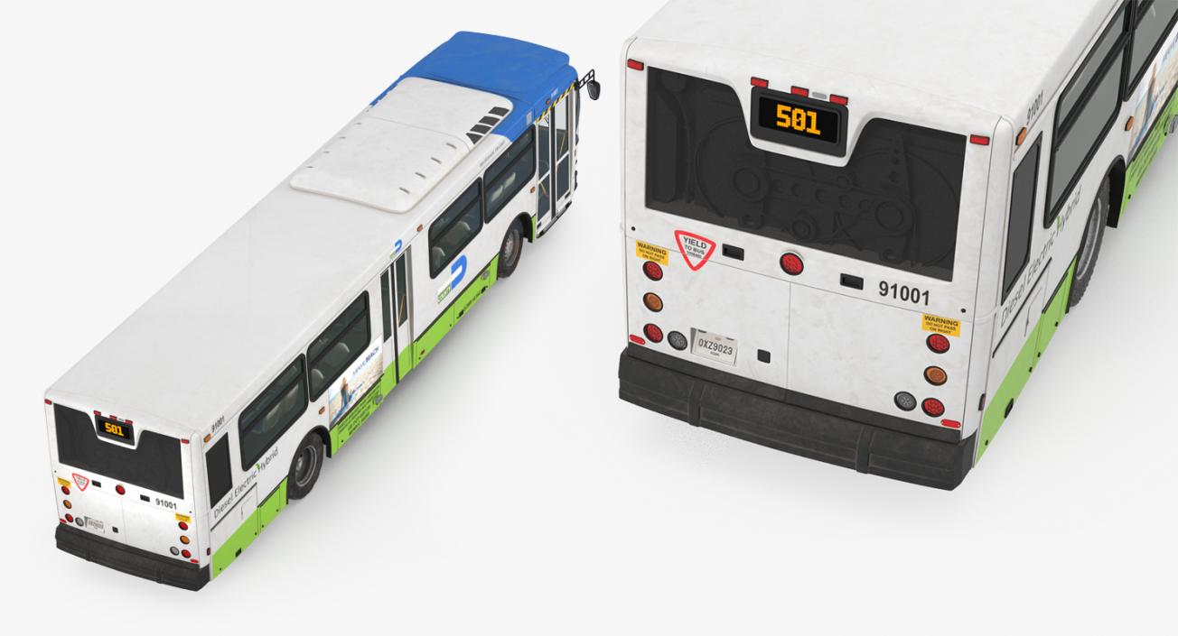 Bus Nabi Model 416 Miami Dade Transit Rigged 3D model