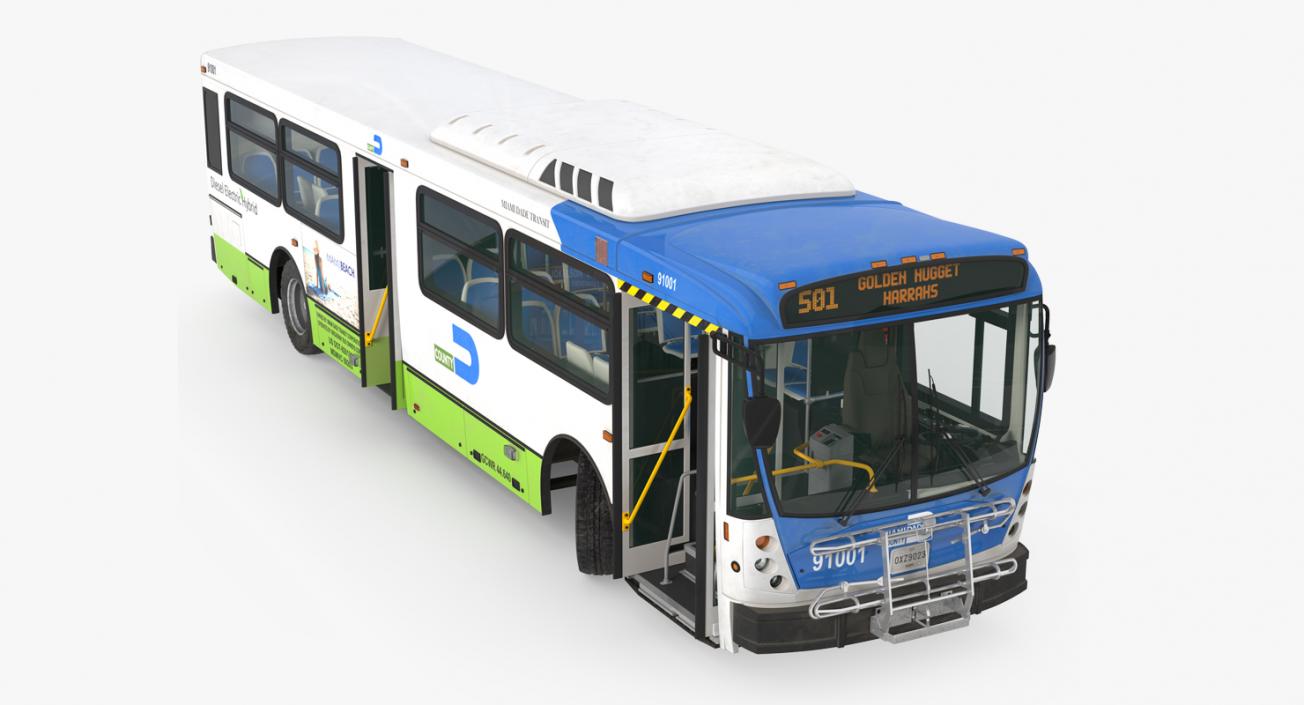 Bus Nabi Model 416 Miami Dade Transit Rigged 3D model