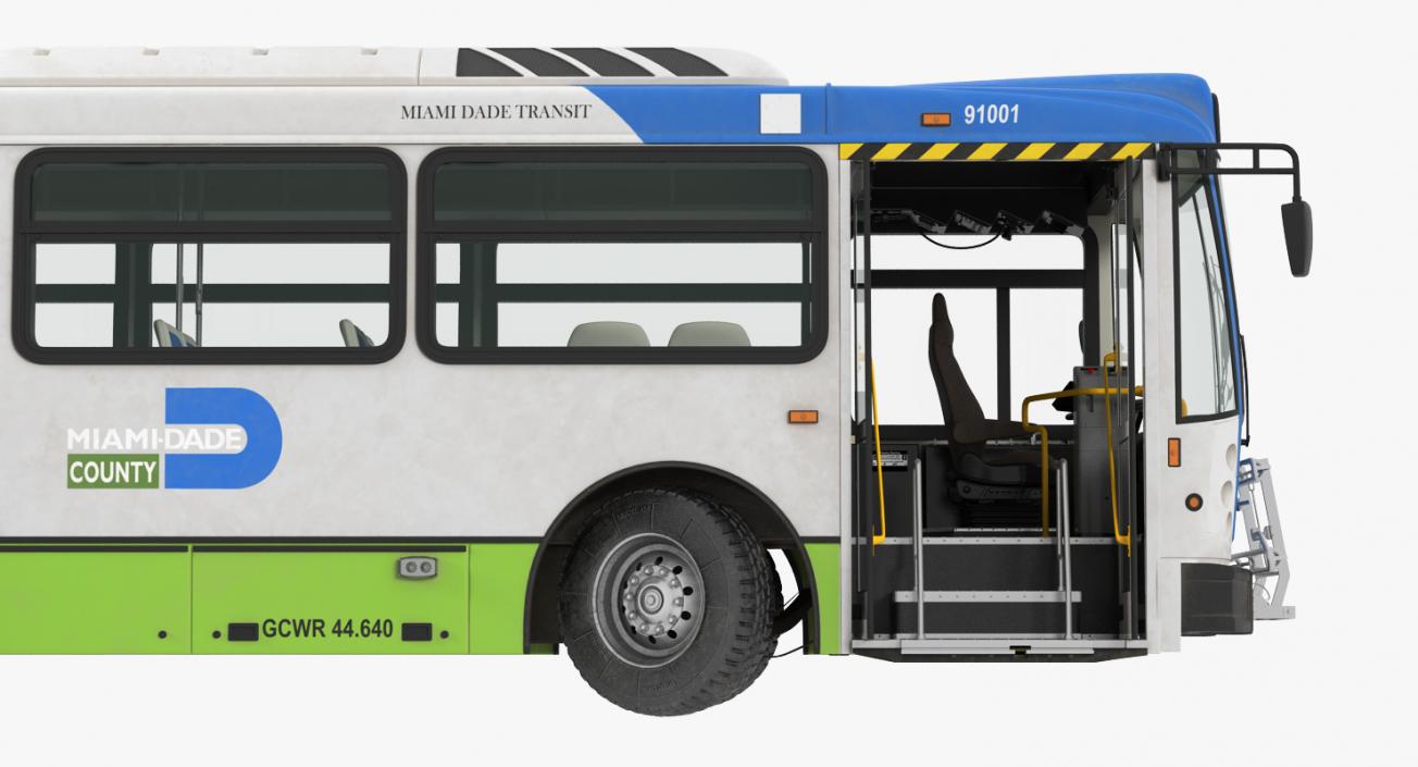 Bus Nabi Model 416 Miami Dade Transit Rigged 3D model