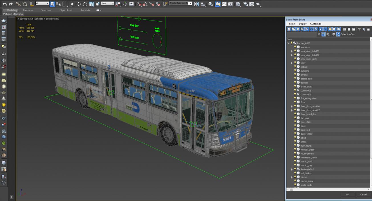 Bus Nabi Model 416 Miami Dade Transit Rigged 3D model