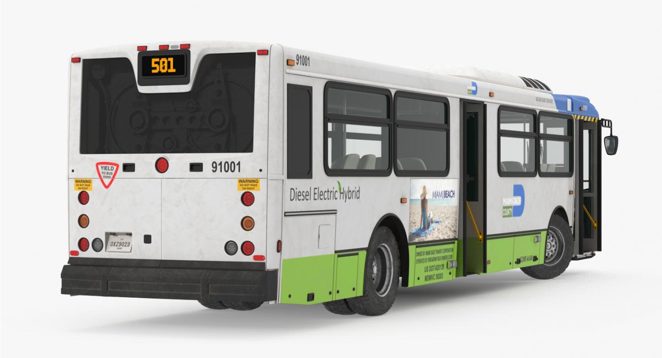 Bus Nabi Model 416 Miami Dade Transit Rigged 3D model