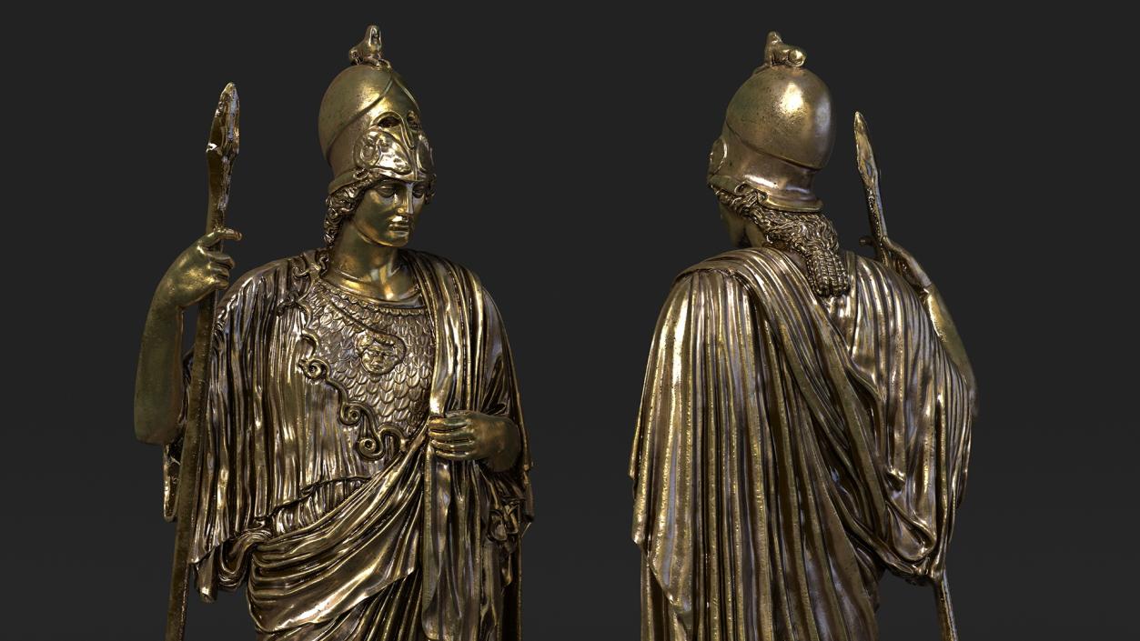 3D Statue Goddess Athena Bronze model