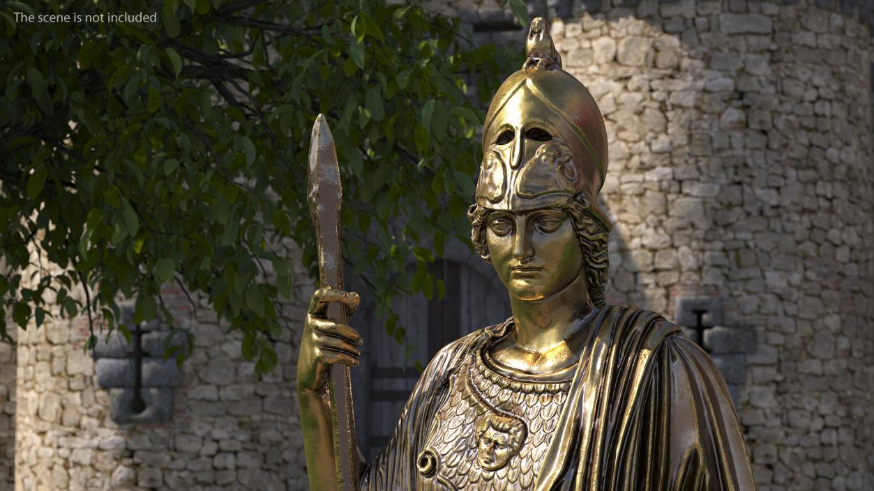 3D Statue Goddess Athena Bronze model