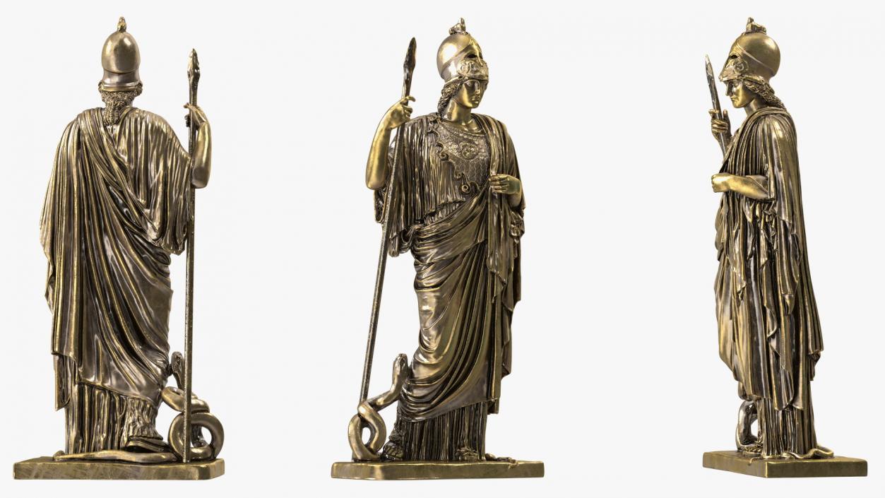 3D Statue Goddess Athena Bronze model