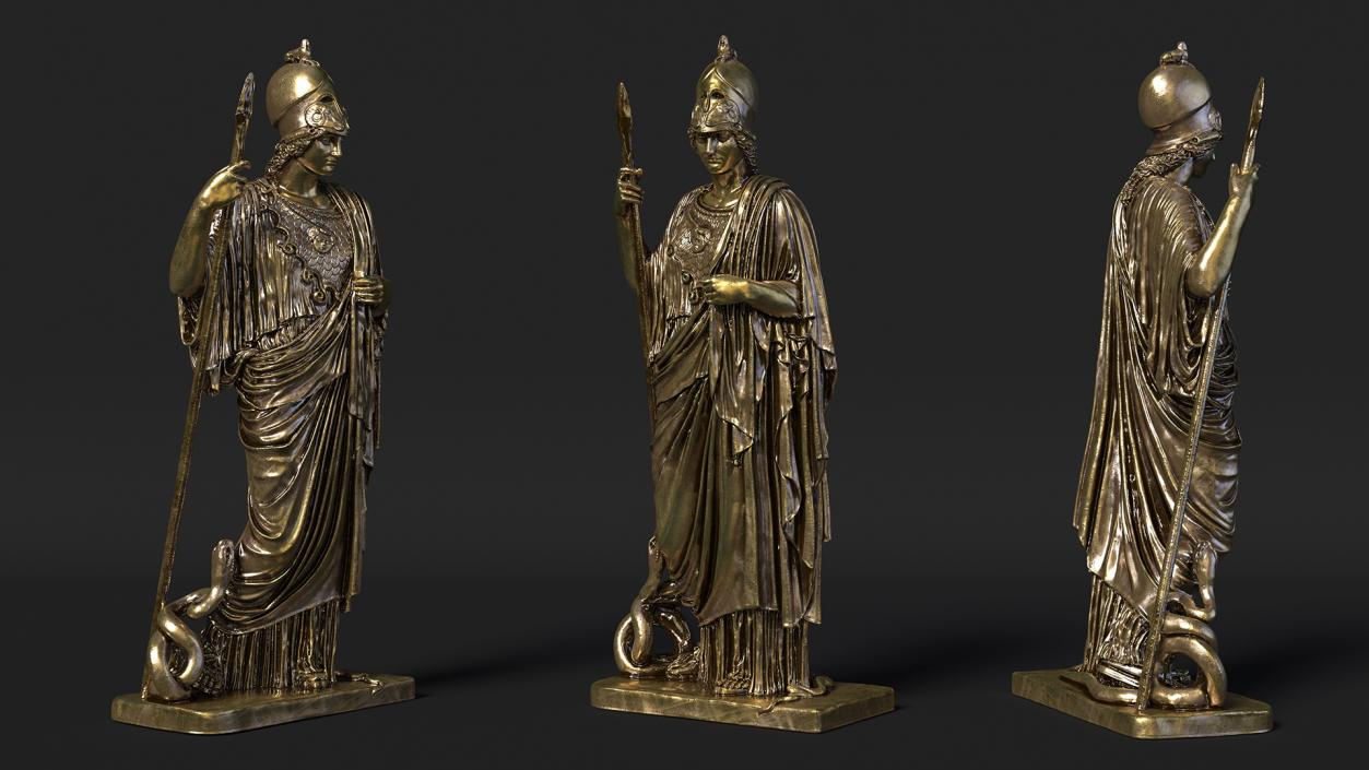 3D Statue Goddess Athena Bronze model