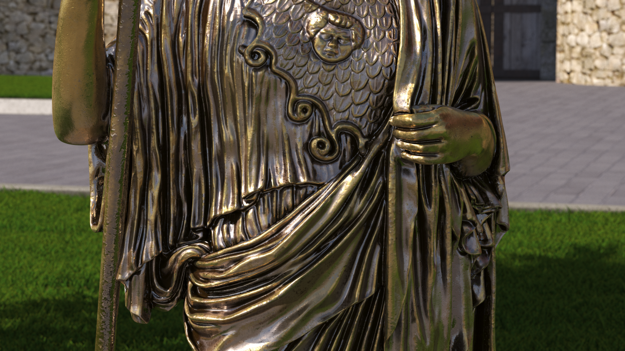 3D Statue Goddess Athena Bronze model