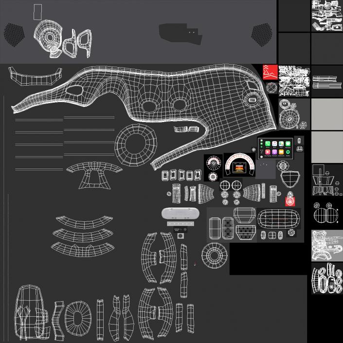 3D Smart EQ Fortwo Interior Layout Dashboard