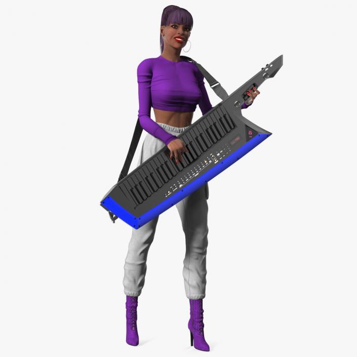 Woman with Keytar 3D