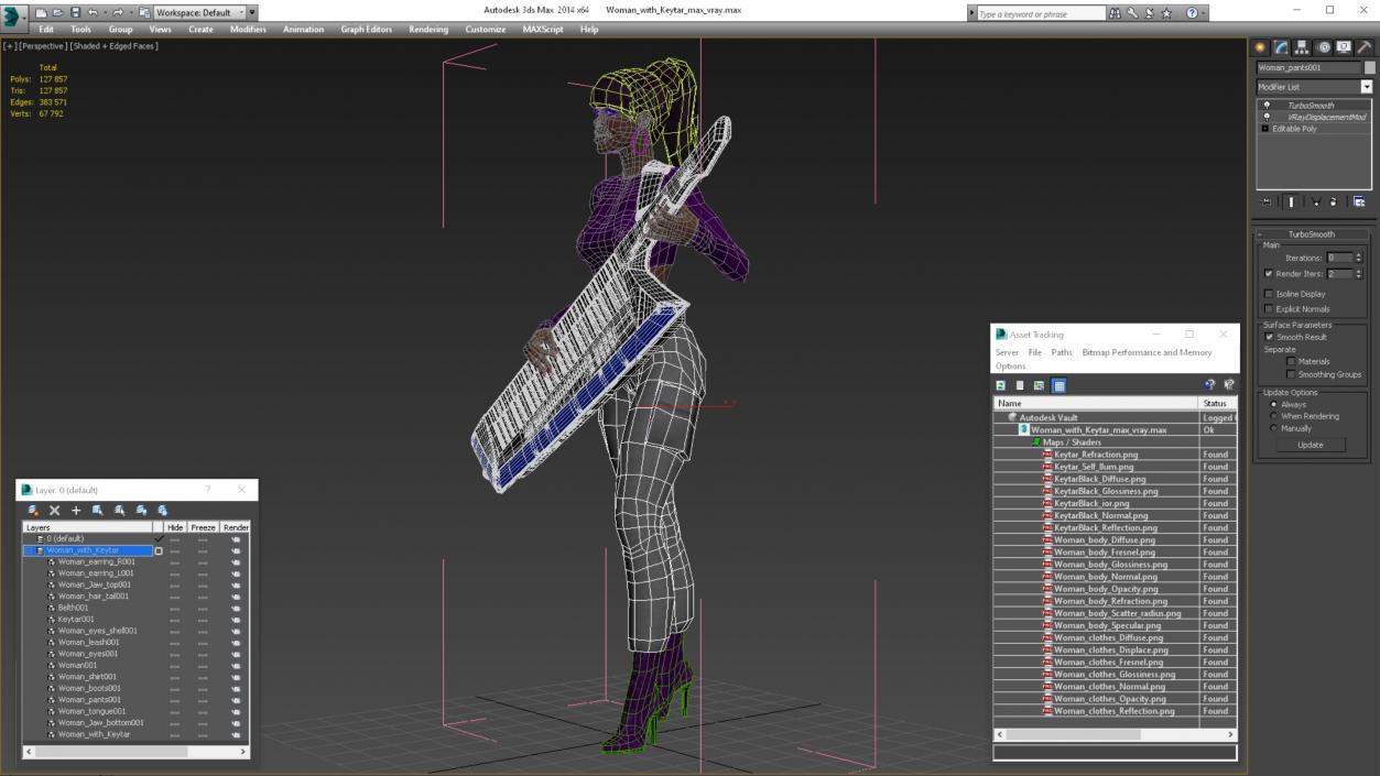 Woman with Keytar 3D