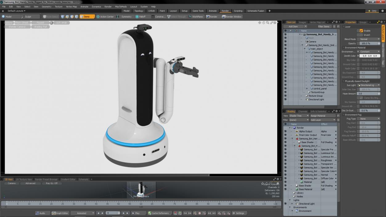 Samsung Bot Handy Smile Rigged for Modo 3D model