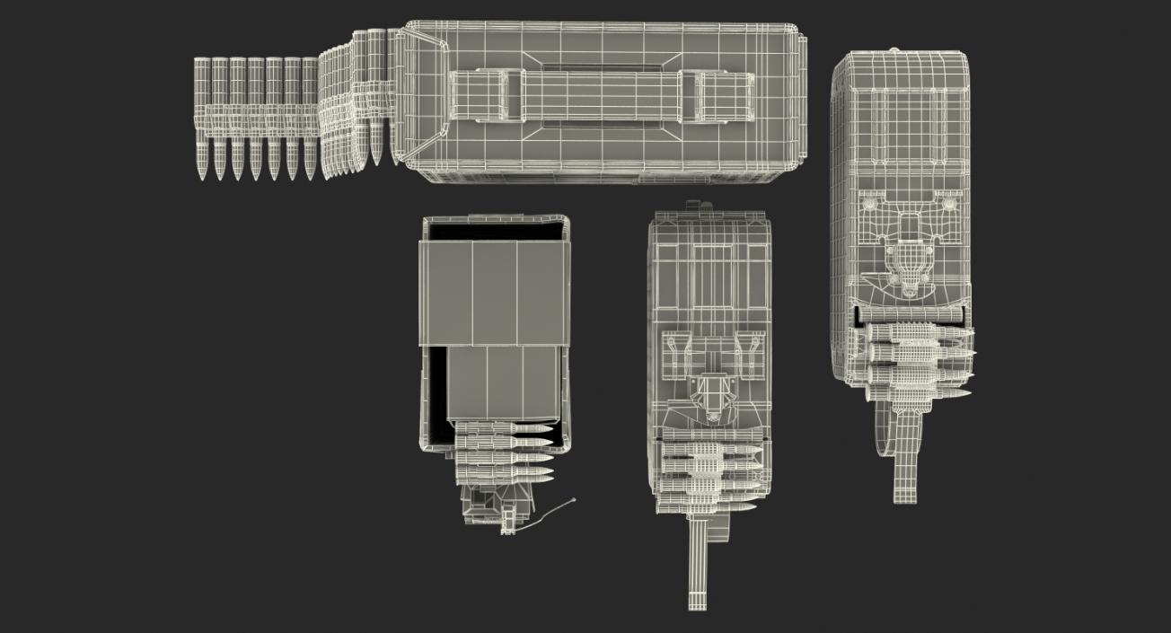 Machine Gun Ammunition Boxes Collection 3D model