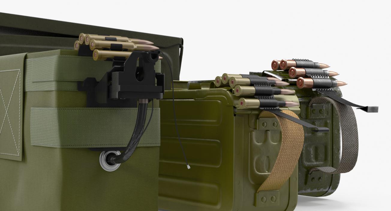 Machine Gun Ammunition Boxes Collection 3D model