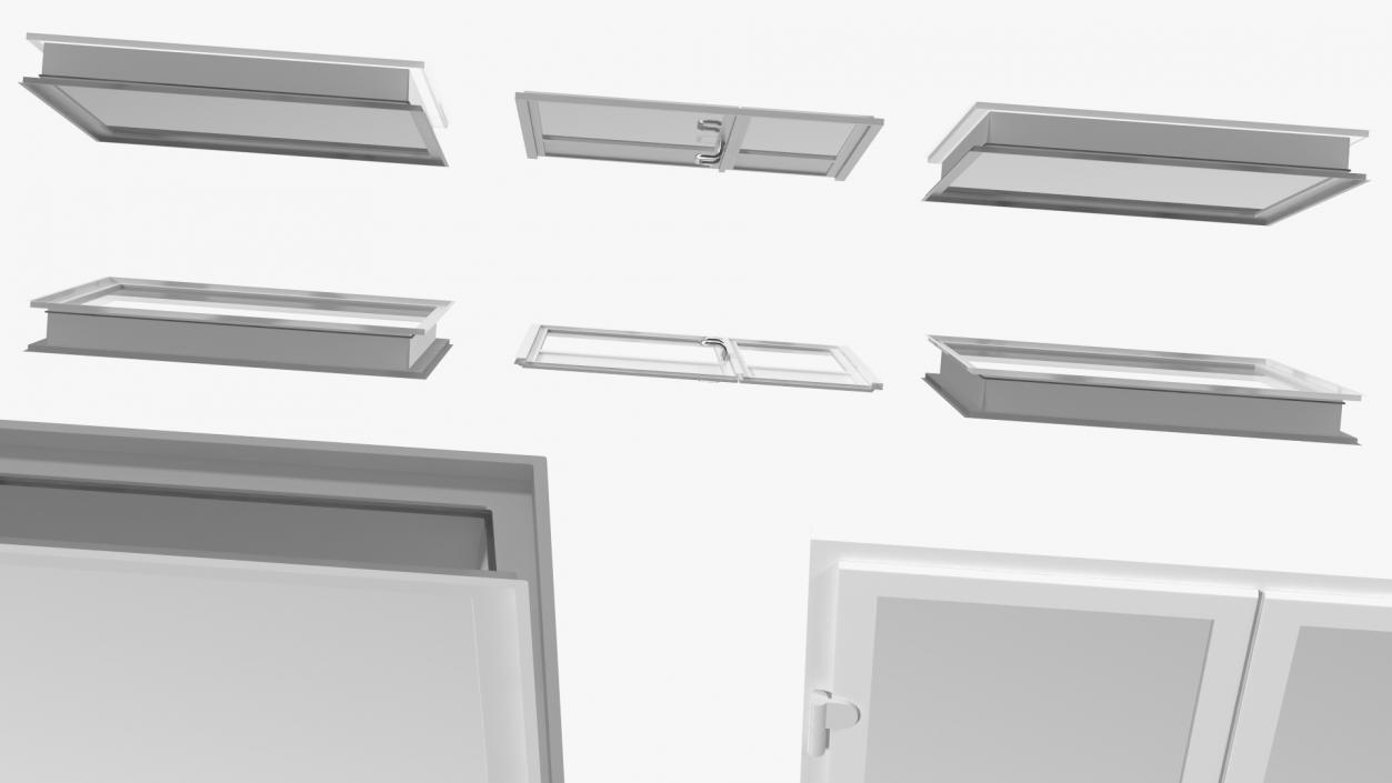 Plastic Door with Window 3D model