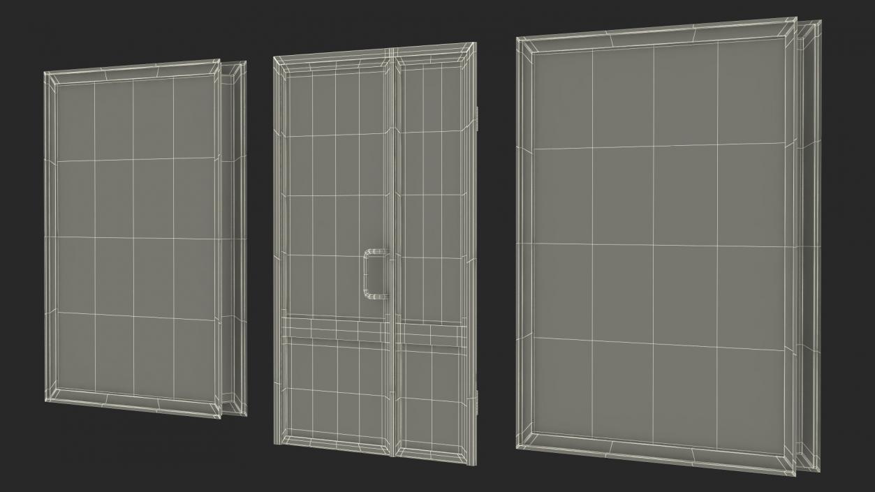 Plastic Door with Window 3D model